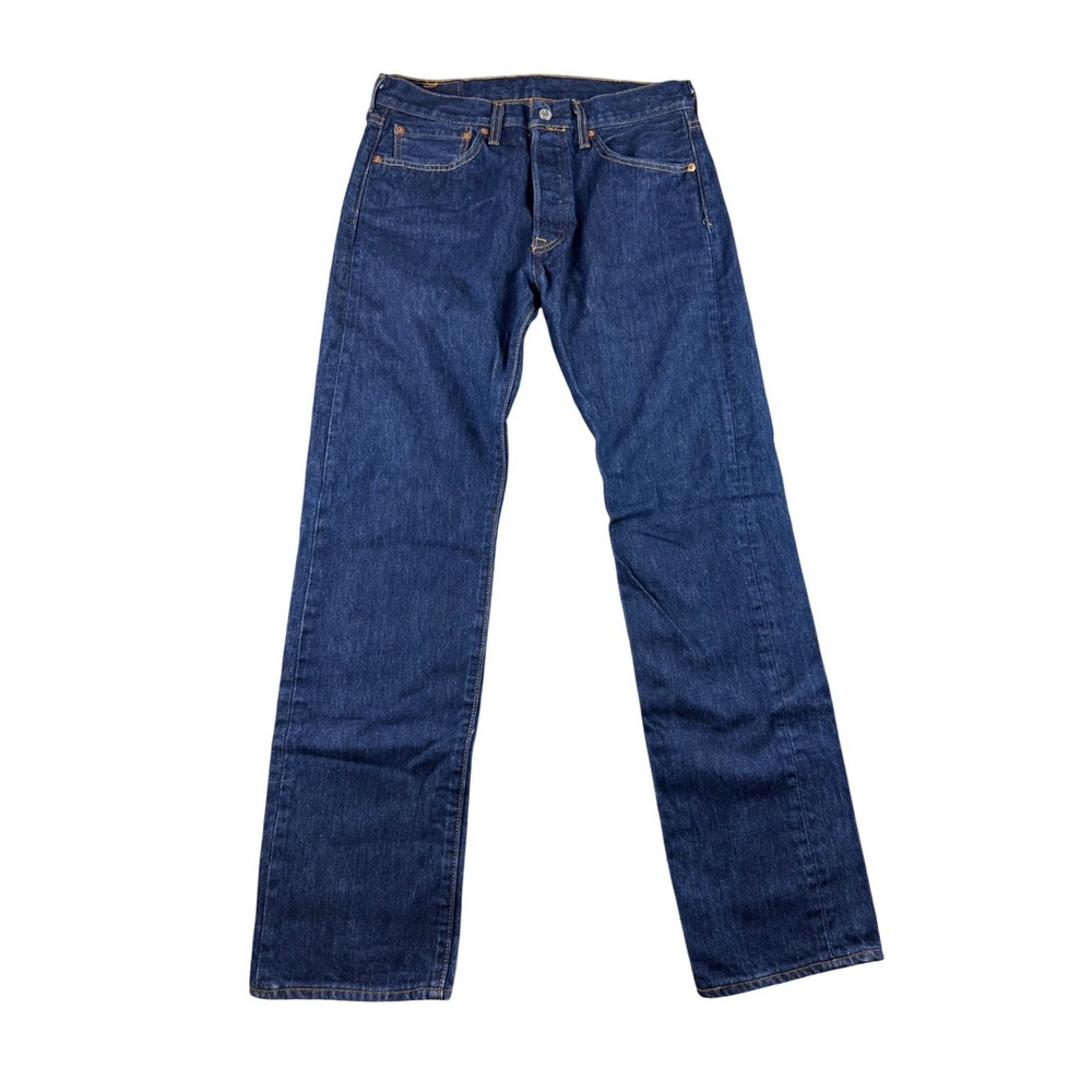 Levi's 501 Jeans Men W31 L32 Rinse Dark Wash Straight Leg Denim 5-Pocket Western